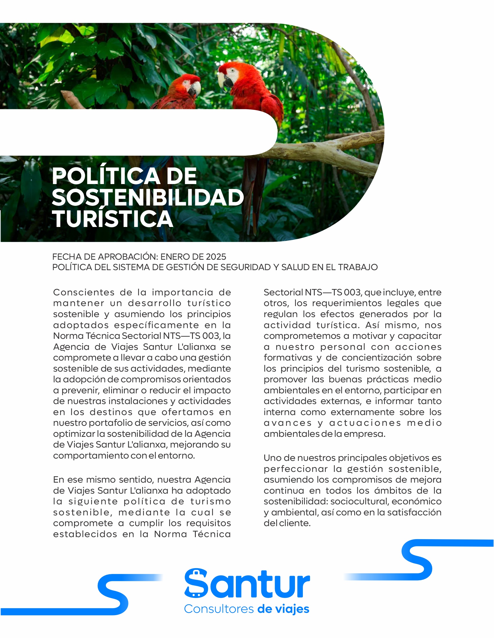 Politica del Sistema de gestion de seguridad y salud en el trabajo